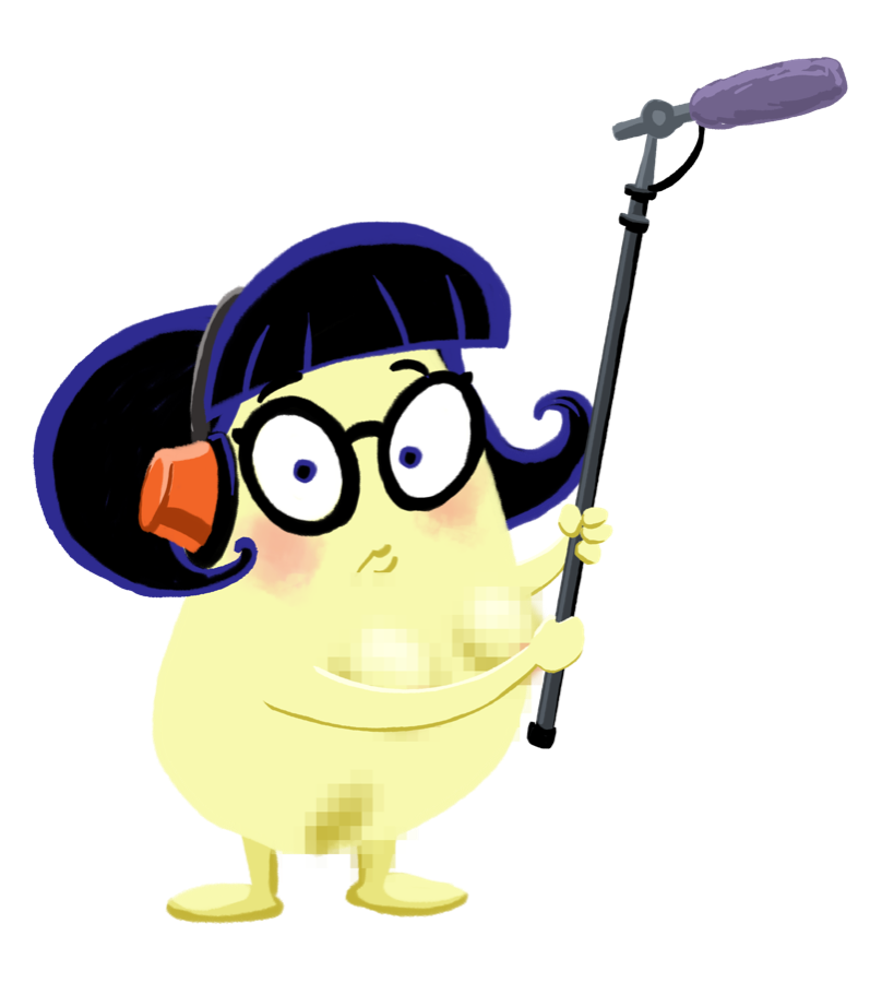 Oeuf Ewe — a cracked egg with mismatched eyes, yolk oozing from the top, grinning like a maniac